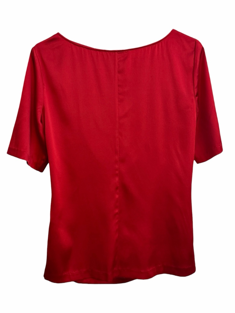 ANTONIO MELANI Red Draped Short Sleeve Blouse - Picture 7 of 10